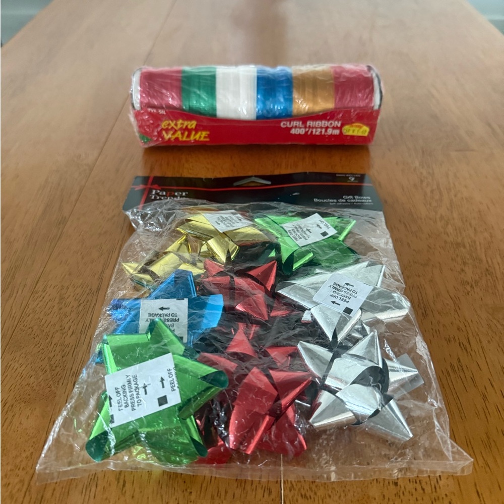 Vintage Ribbons Bows Unused in Package Giftwrapping Presents Birthdays Holidays